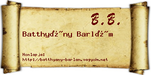 Batthyány Barlám névjegykártya